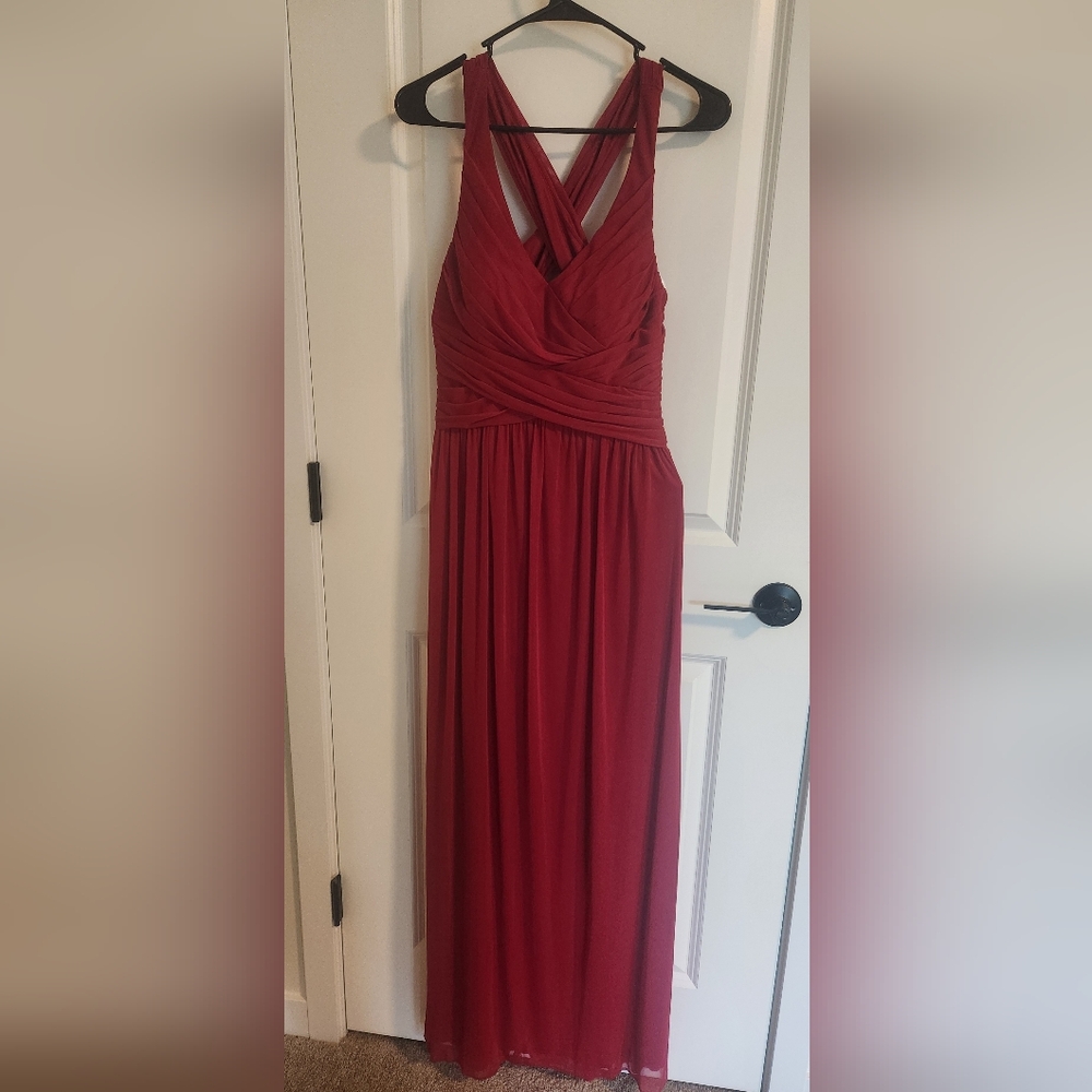 David's Bridal Red Maxi Dress